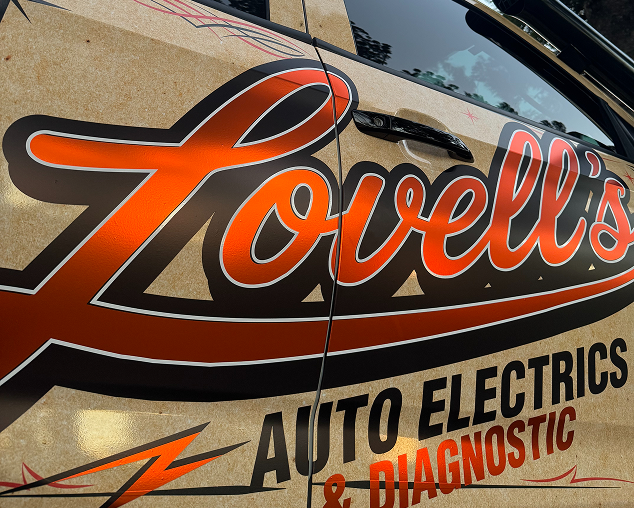 Lovell's Auto Electrics signage on a service vehicle